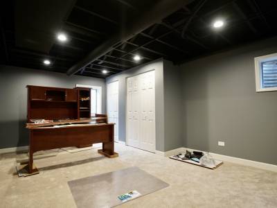 Basement Remodeling with Can Lights in Palatine by Local Contractor